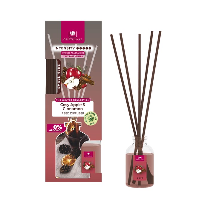  Cristalinas Reed Diffuser 25ml - Cosy Apple & Cinnamon 