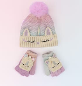 Originals Winter Girls Unicorn Hat & Gloves Set