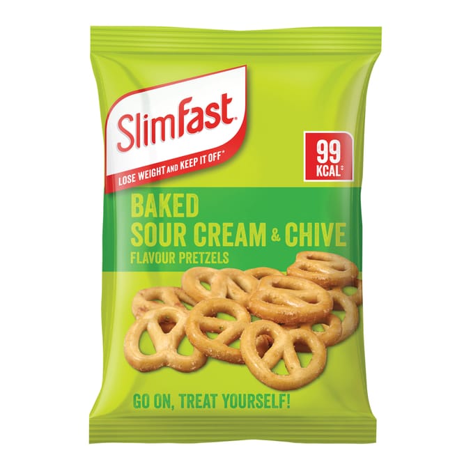 SlimFast Baked Pretzels 23g - Sour Cream & Chive x24