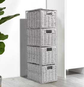 Home Collections 4 Drawer Paper Rope Unit - White