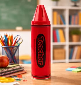 Pencil Filled Biscuit Tin 125g - Red