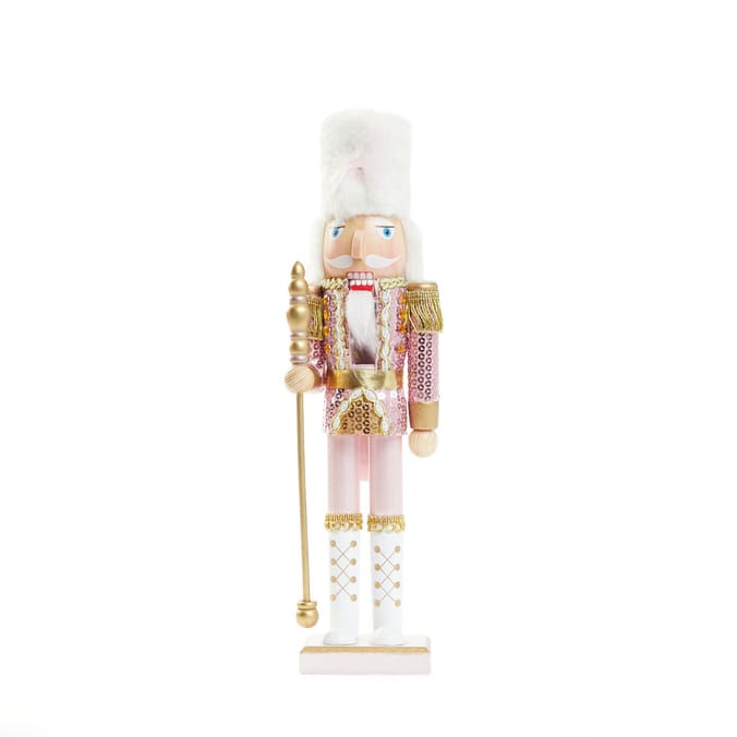 Festive Feeling 38cm Glitter Nutcracker Home Bargains