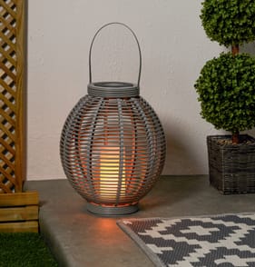 Firefly Solar Candle Lantern - Grey