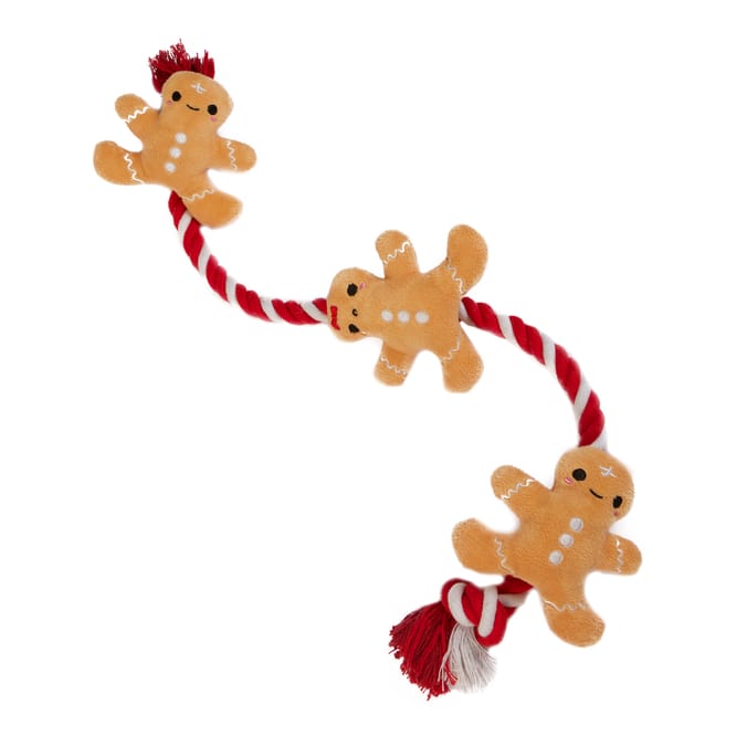 Chester's Dog Toy On A Rope - Gingerbread