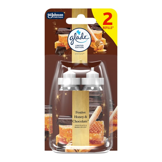 Glade Sense & Spray Air Freshener Twin Refill 2x18ml - Festive Honey and Chocolate 