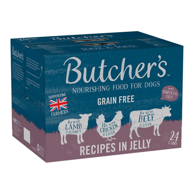 Butcher's Wet Dog Food Tins 24 x 400g - Recipes in Jelly