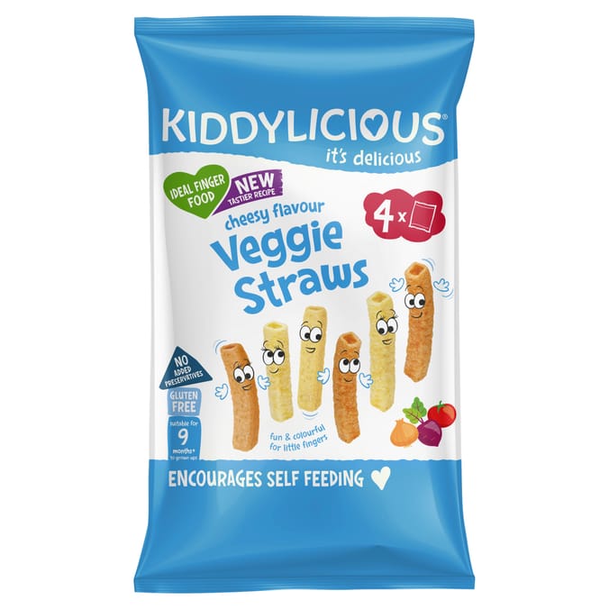 Kiddylicious Cheesy Flavour Veggie Straws 4 Pack 48g