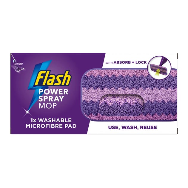 Flash Power Spray Mop Washable Pad Home Bargains
