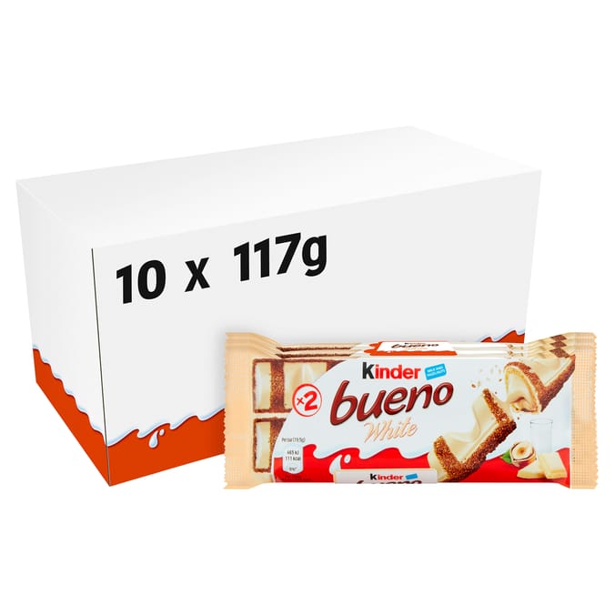 Kinder Bueno White Milk and Hazelnuts 3 Pack 117g x 10