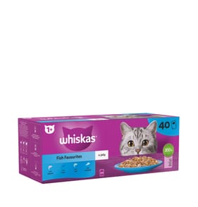 Whiskas Fish Favourites in Jelly 1+ Adult Wet Cat Food Pouches 80x85g