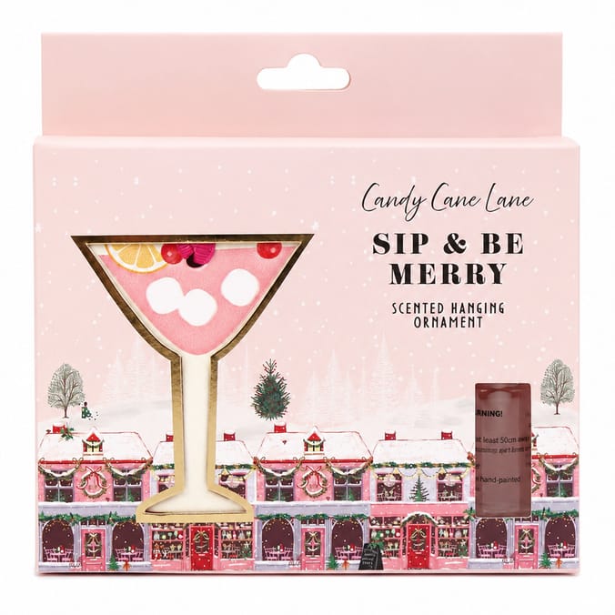 Candy Cane Lane Scented Hanging Ornament - Sip & Be Merry