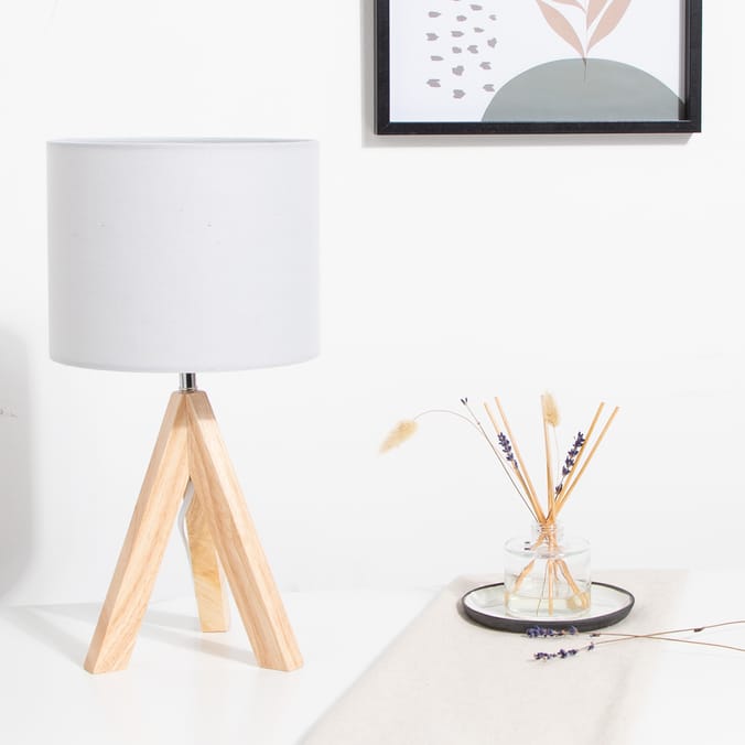 Home Collections: Wood Tripod Table Lamp