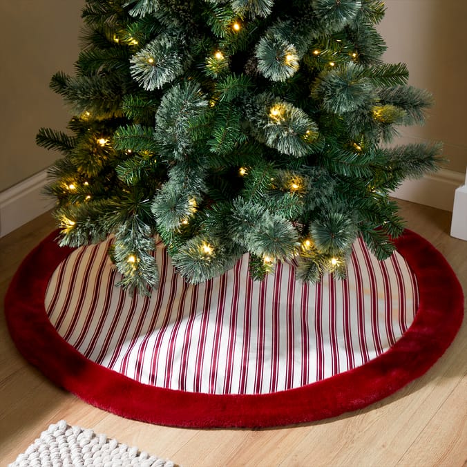 Festive Feeling Alpine Woods Christmas Stripe Tree Skirt