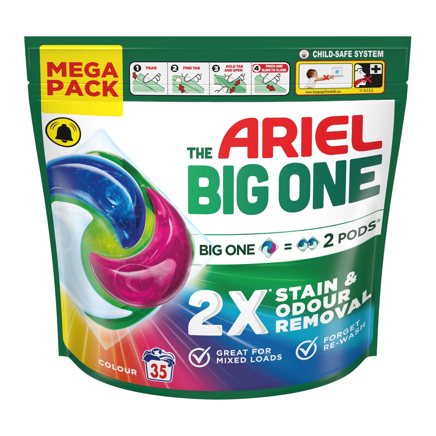 Ariel The Big One PODS, 35 Washes - Colour | Home Bargains