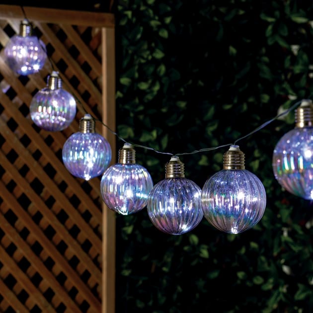 Firefly 10 Iridescent Orb String Solar Lights Home Bargains
