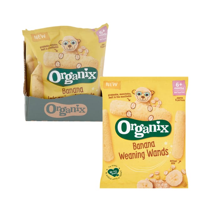 Organix Banana Weaning Wands 6+ Months 25g x5