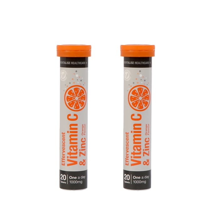 Effervescent Vitamin C & Zinc - Orange Flavour 20s x2