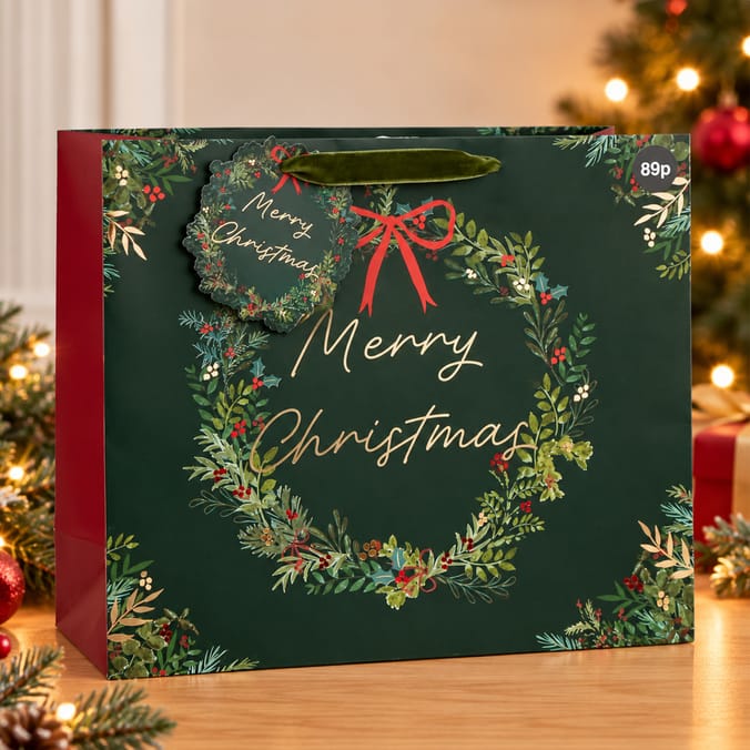 Alpine Woods Traditional Merry Christmas Gift Bag