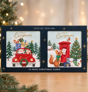 Festive Feeling Merry Christmas Cards 16 Pack