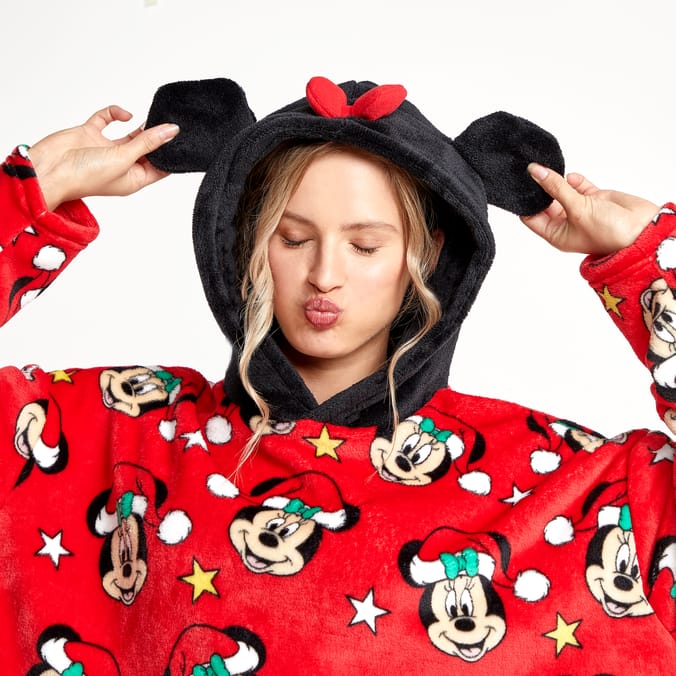 Disney Mickey Friends Adult Hooded Blanket Minnie Mouse Home Bargains