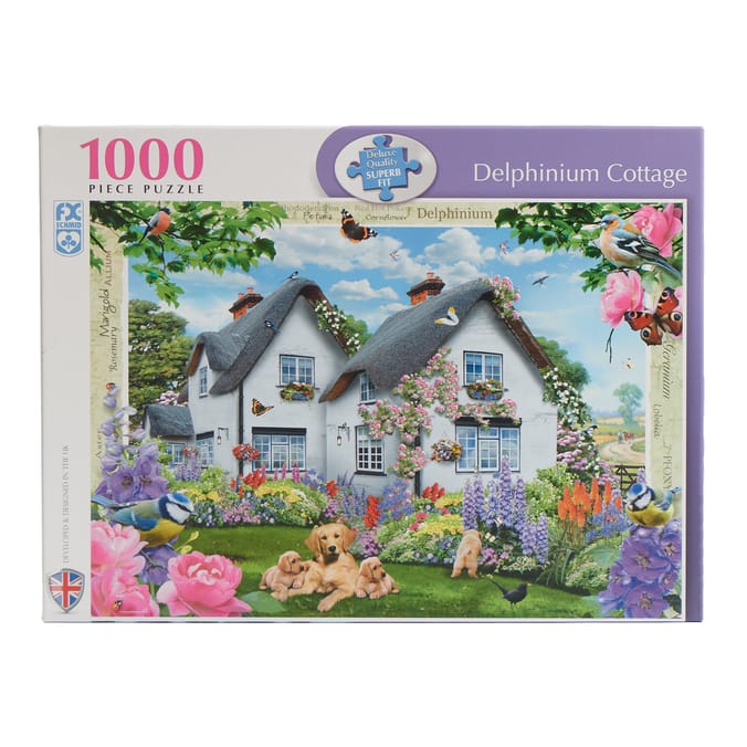 1000 Piece Puzzle - Delphinium Cottage