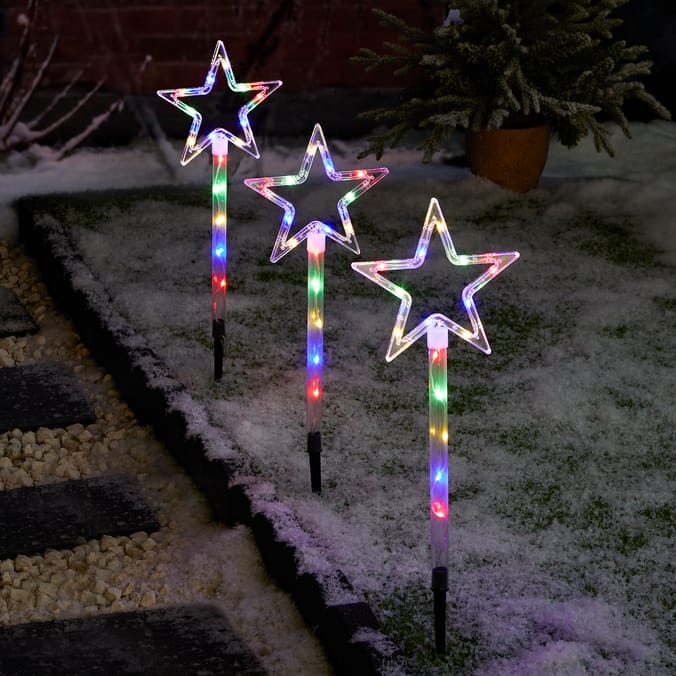 Prestige Battery Operated LED Star Stake Lights 3 Pack