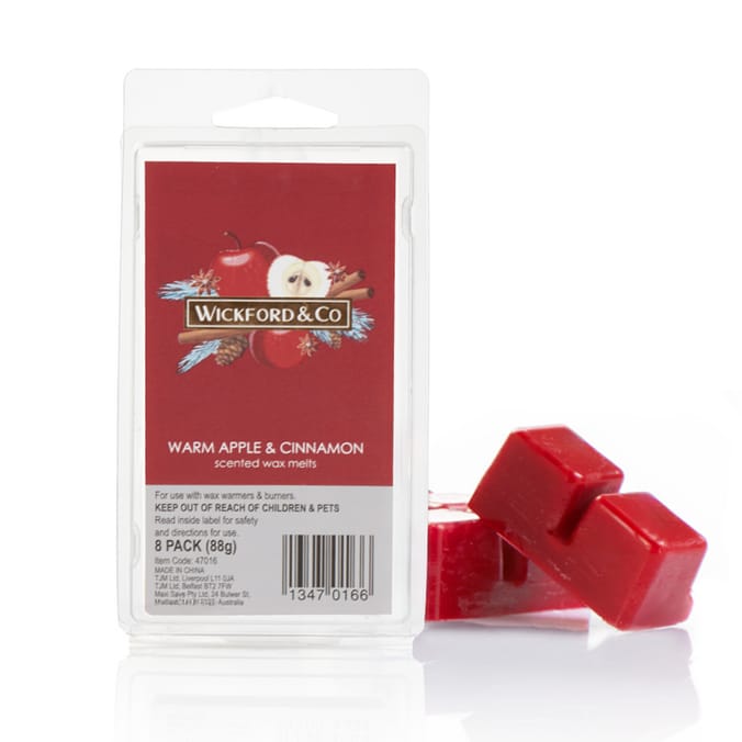 Wickford & Co Scented Wax Melts 8 Cube - Warm Apple & Cinnamon x2