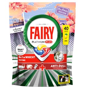 Fairy Platinum Plus Mrs Hinch's Dishwasher Tablets Lemon 40 Capsules