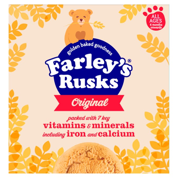 Farley's Rusks Original Baby Food Snacks 6+ Months 300g