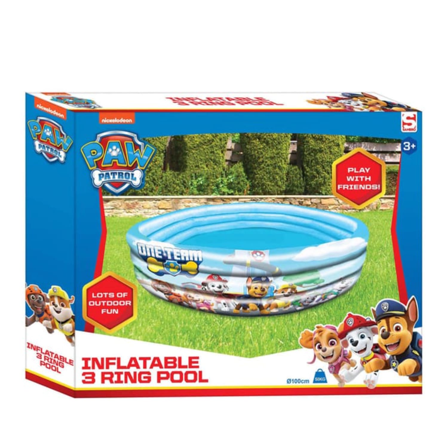 Paw Patrol Inflatable 3 Ring Pool | Home Bargains