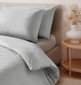 Cotton Rich Double Grey Duvet Set