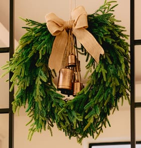 Festive Feeling 65cm Faux Pine Bell Christmas Wreath