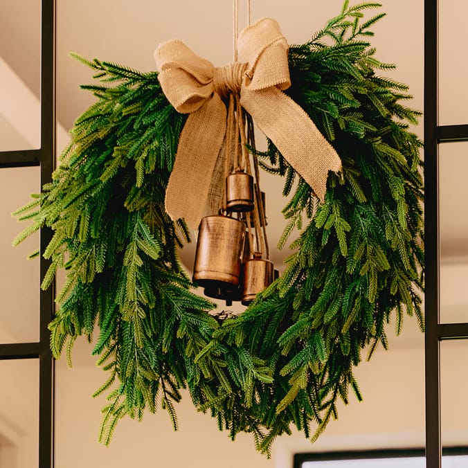 Festive Feeling 65cm Faux Pine Bell Christmas Wreath