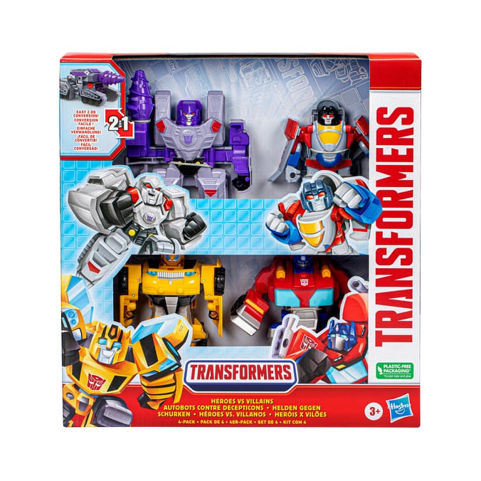 Transformers Toys Heroes vs Villains 4 Pack