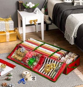 Festive Feeling Wrapping Paper Storage Bag