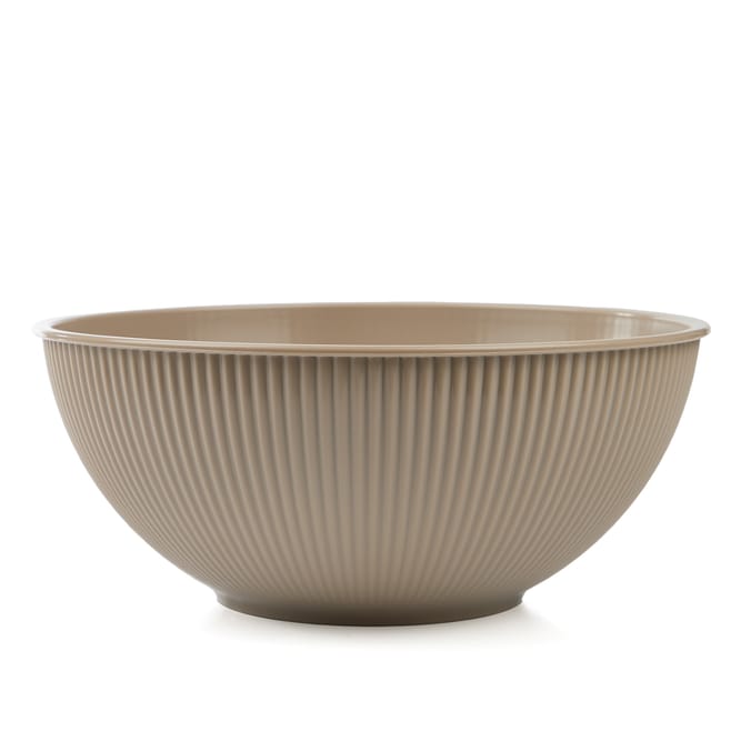 Summer Ribbed Plastic Salad Bowl