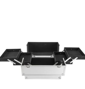Silver Aluminium Large Cosmetic Case - Silver