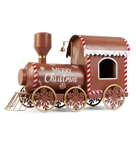 Winter Charm Gingerbread Metal Ornament Train