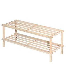 Home Solutions 2 Tier Wooden Shoe Rack
