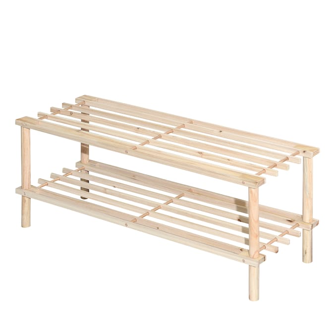 Home Solutions 2 Tier Wooden Shoe Rack