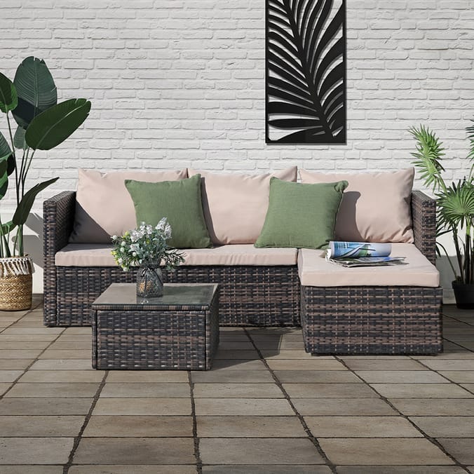 The Outdoor Living Collection New Hampshire Corner Sofa Set Home Bargains