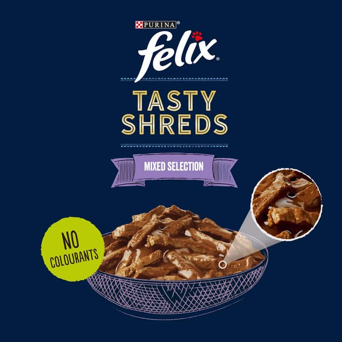 Felix Tasty Shreds Mixed Selection Cat Food Pouches 12 x 80g
