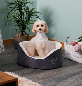 My Pets Faux Suede Oval Bed