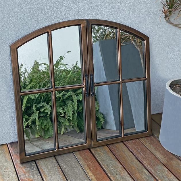 The Outdoor Living Collection Gold Mirrors Set Of 2 Home Bargains