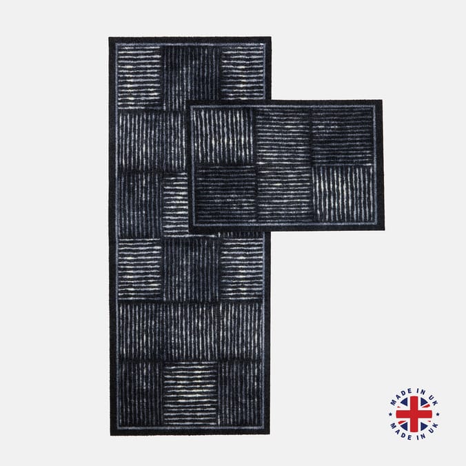 Check Black Door Mat 40x60