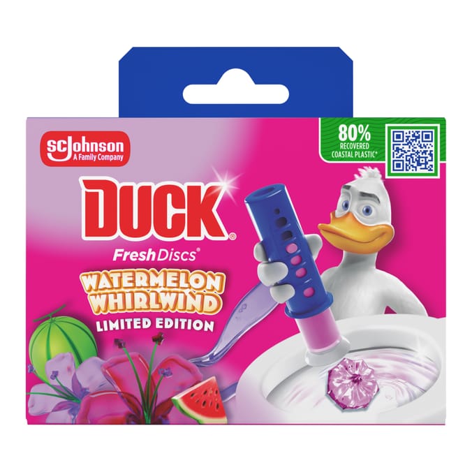 Duck Fresh Discs Toilet Gel Holder & Refill 36ml - Watermelon Whirlwind