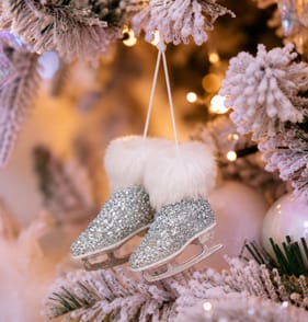 Frosted Spirit Ski Boots Hanging Decoration - Glitter