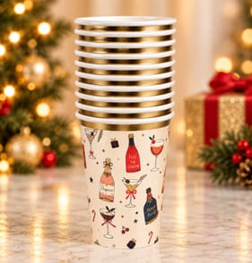 Festive Feeling Paper Cups 10 Pack - Cocktail