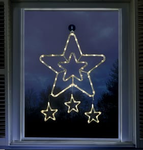 Prestige Battery Operated LED Star Hanging Lights - Warm White