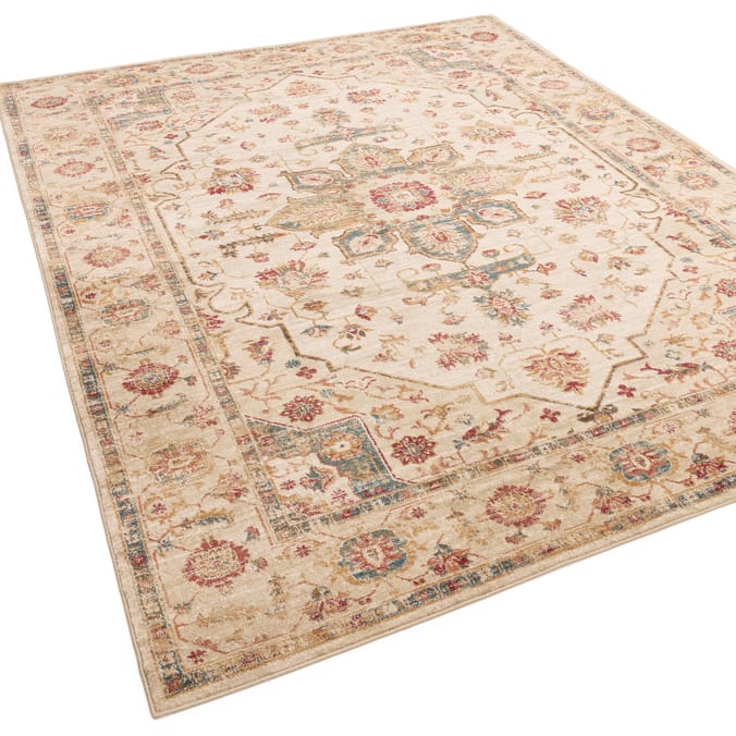 Asiatic Raja Medallion Runner RA01 - Cream/Multi-Colour